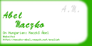 abel maczko business card